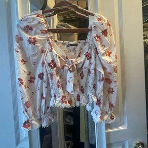 S Zara puff sleeve shirt